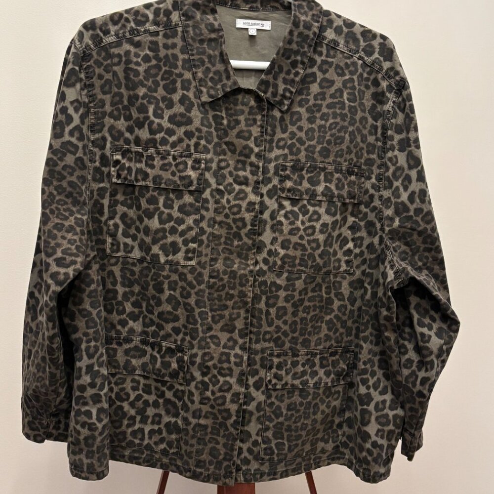 Good American Green Camo Jacket